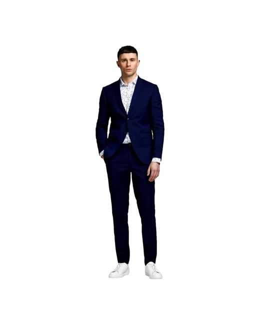 Jack & Jones Blue Single Breasted Suits for men