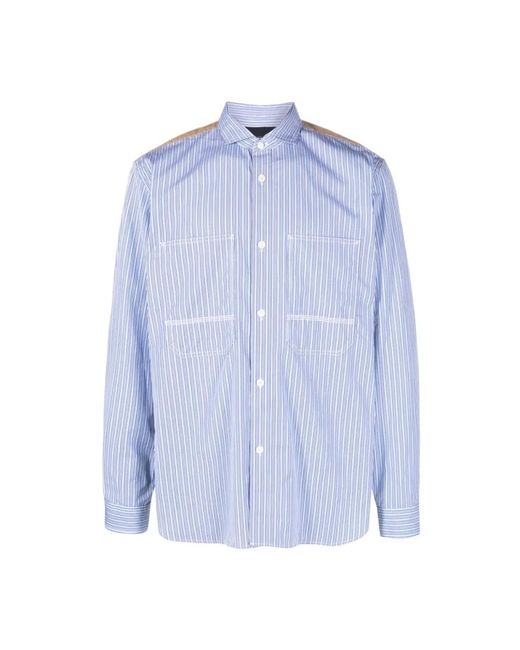 Junya Watanabe Kariertes panel-button-shirt in Blue für Herren