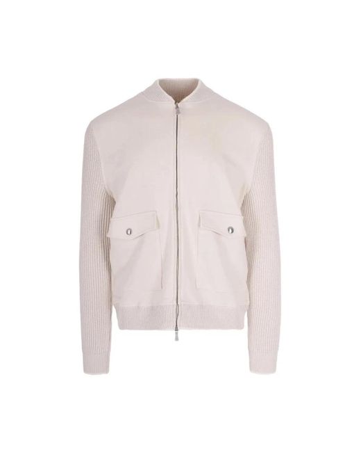Eleventy Full Zip Bomber Jacket in het Pink voor heren