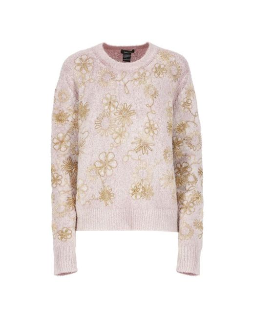 Avant Toi Natural Rosa blumenmuster baumwollpullover