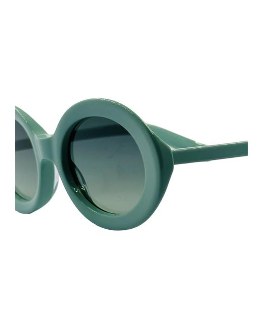 Kaleos Eyehunters Green Handgefertigte ovale sonnenbrille türkis uv-schutz