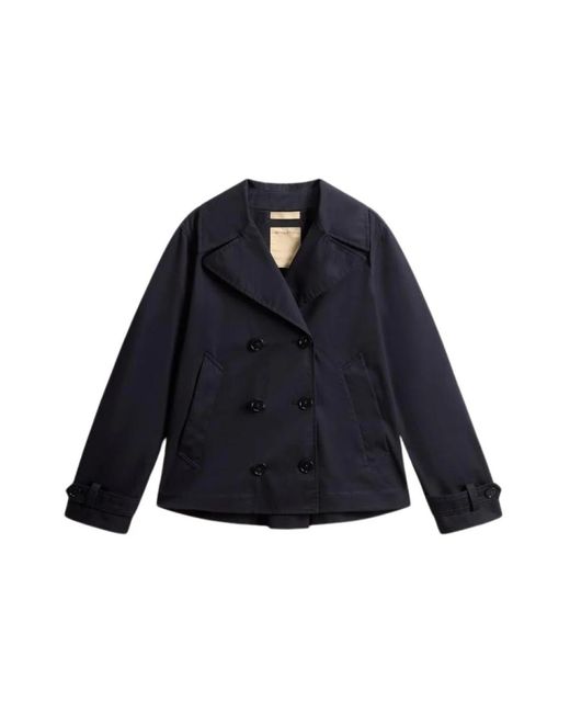 Woolrich Blue Double-Breasted Coats