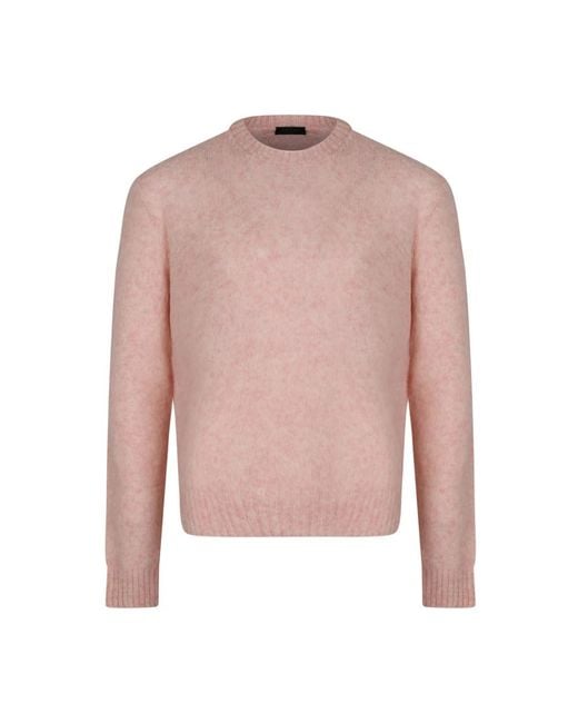 Prada Pink Round-Neck Knitwear for men