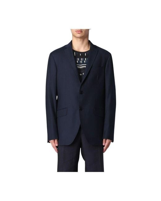 Etro Blaue Leinenblazer Für Männer in Blue für Herren