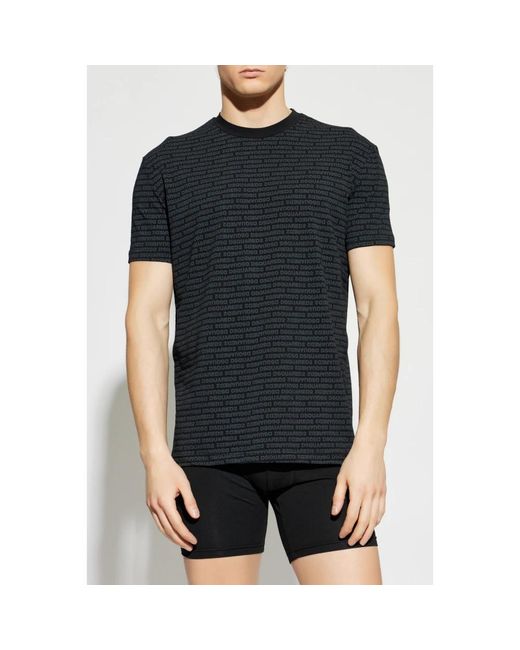 DSquared² Tops ,Zwart ,Leer Monogram Ondergoed T-Shirt in het Black voor heren