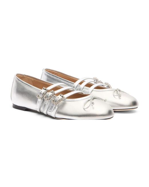 Stuart Weitzman White Ballerinas