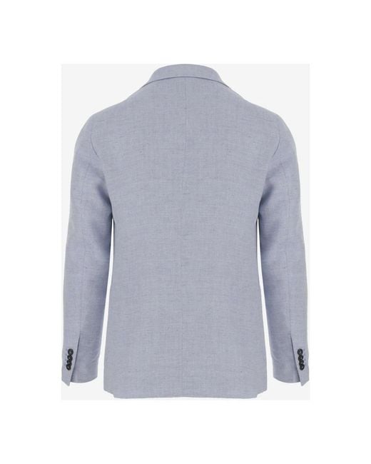 Tagliatore Jassen ,Blauw ,Linnen Single-Breasted Jas in het Blue voor heren