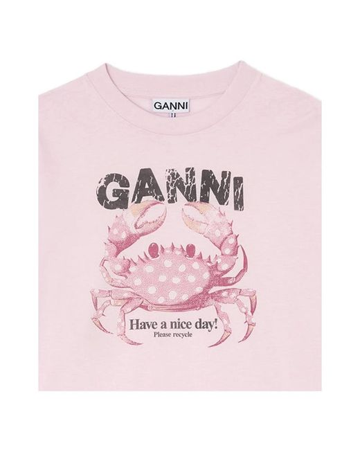 Ganni Pink Long Sleeve T-Shirts