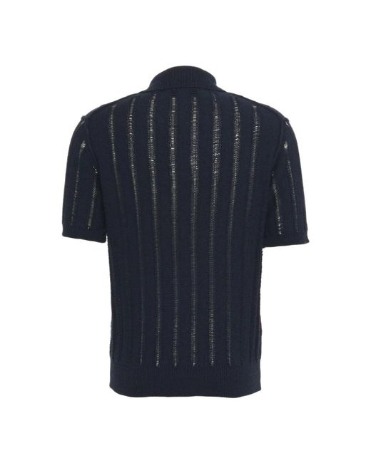Amaranto Cotton Polo in het Blue voor heren