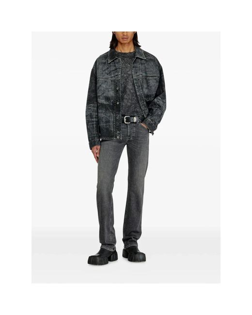 DIESEL Gray Straight Fit Jeans for men