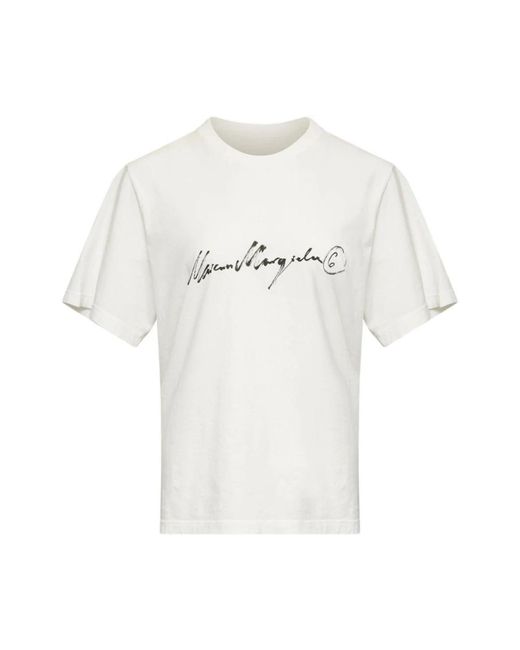 MM6 by Maison Margiela White T-Shirts