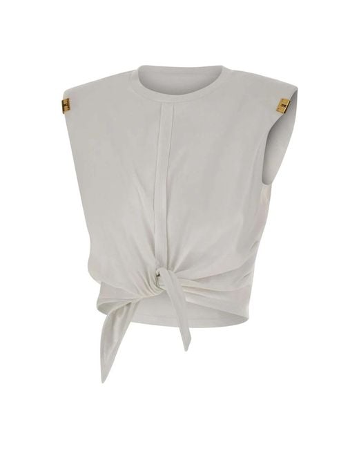 Elisabetta Franchi Gray Sleeveless Tops