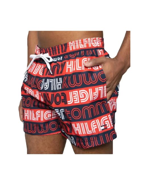 Tommy Hilfiger Logo Zwemshorts in het Red voor heren