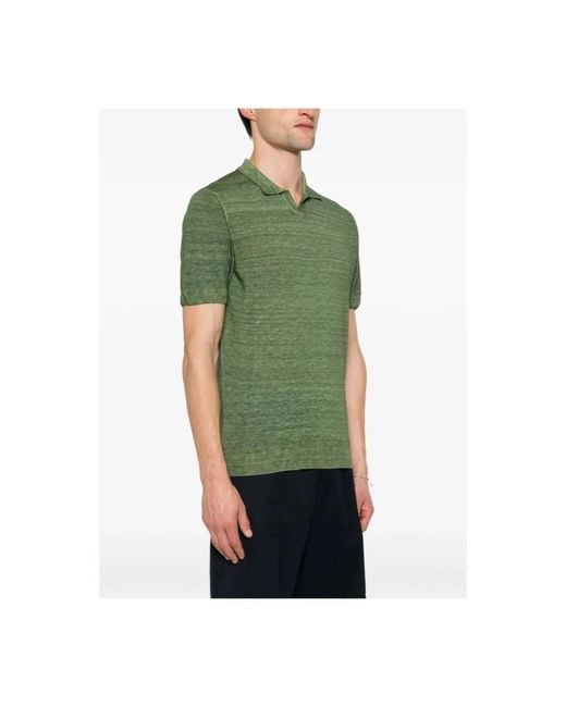 120% Lino Green Polo Shirts for men