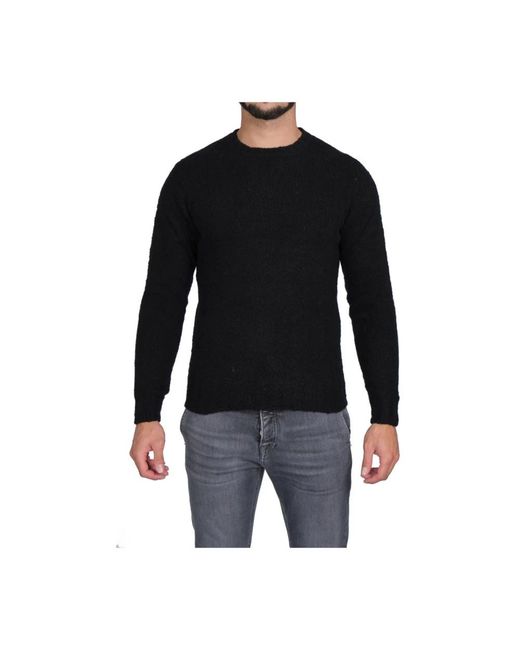 FILIPPO DE LAURENTIIS Black Round-Neck Knitwear for men
