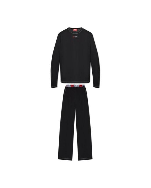 DIESEL Nachtkleding ,Zwart ,Tweed Tweedelige Pyjama's in het Black voor heren