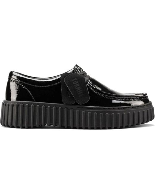 Clarks Black Hochwertige Lederschnürschuhe