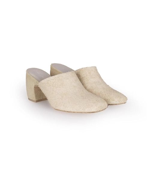 Cortana White Heeled Mules