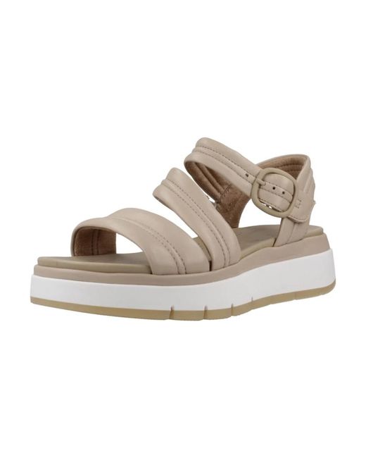 Clarks Schoenen ,Tuscan Strap Platte Sandalen in het Metallic