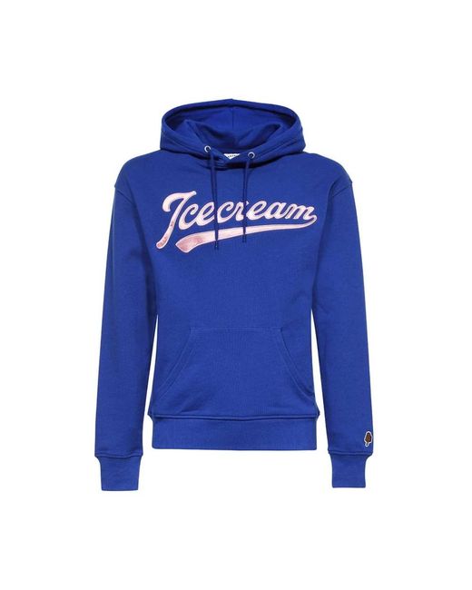 ICECREAM Bestickte baumwollhoodie in Blue für Herren