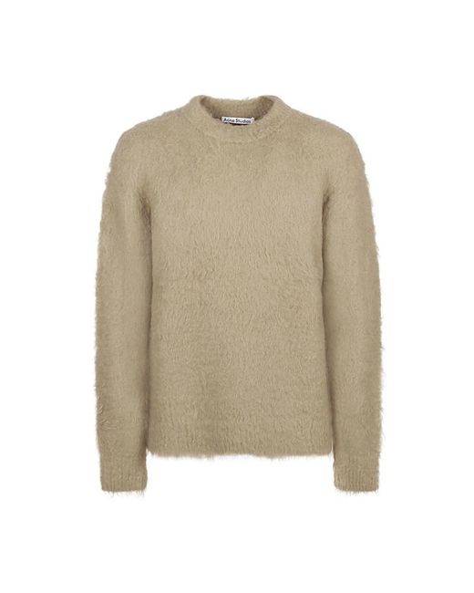 Acne Natural Round-Neck Knitwear for men