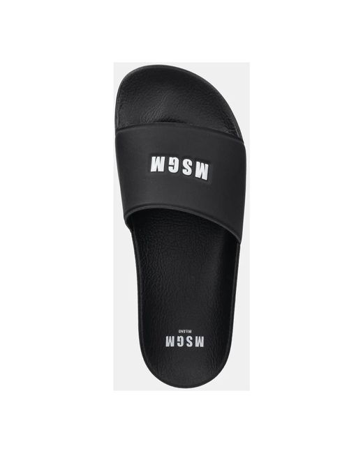 MSGM Logo-Embossed Slides in het Black