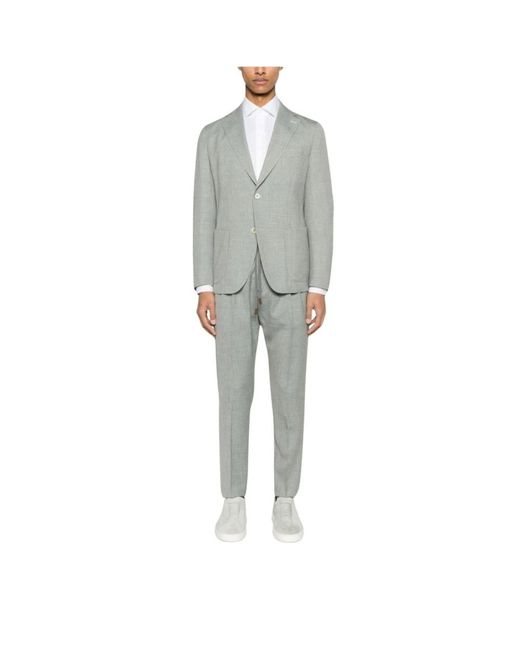Eleventy Gray Single Breasted Suits for men