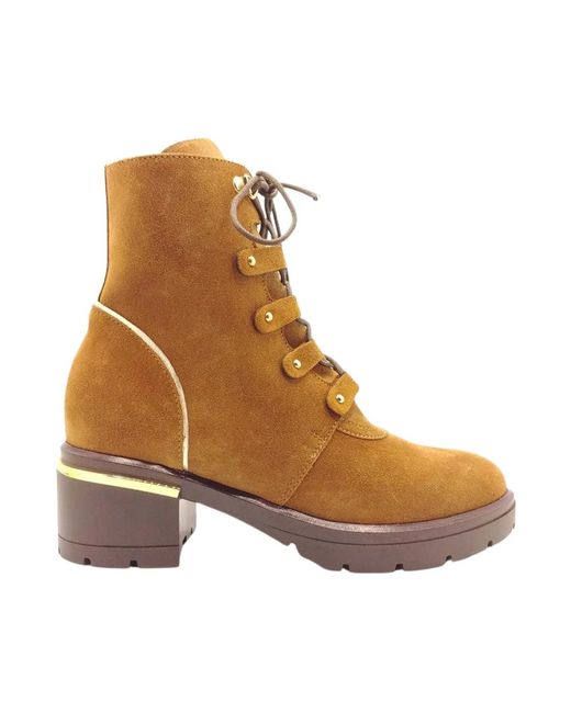 Lace-Up Boots Tosca Blu de color Brown