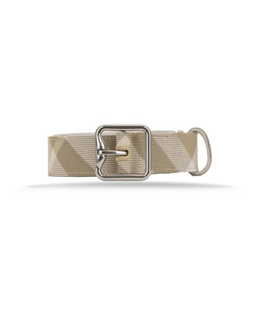 Burberry Accessoires ,Leer Ruit Leren Riem in het Natural voor heren