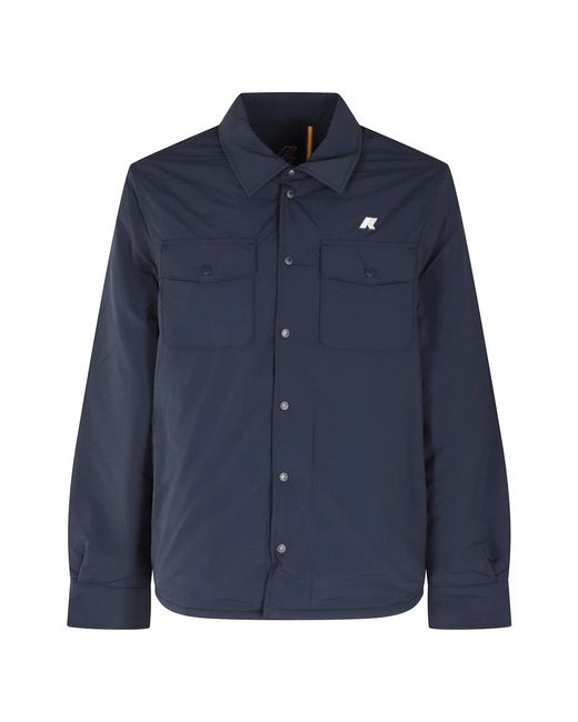 K-Way Jassen ,Blauw ,Umbert Plain Warm Jacket in het Blue voor heren
