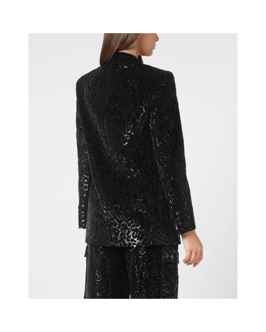 Philipp Plein Jassen ,Zwart ,Velvet Blazer Lord Fit in het Black