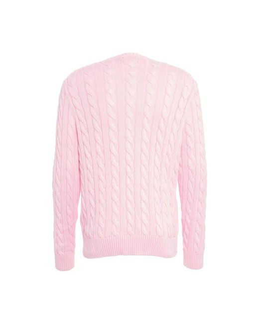 Round-Neck Knitwear Polo Ralph Lauren de hombre de color Pink