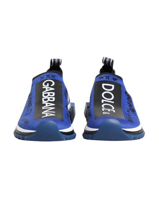 Dolce & Gabbana Blaue Logo Low Top Sorrento Sneakers in Blue für Herren