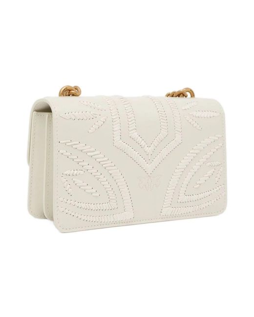 Pinko White Umhängetasche Mit Kette Und Umschlag