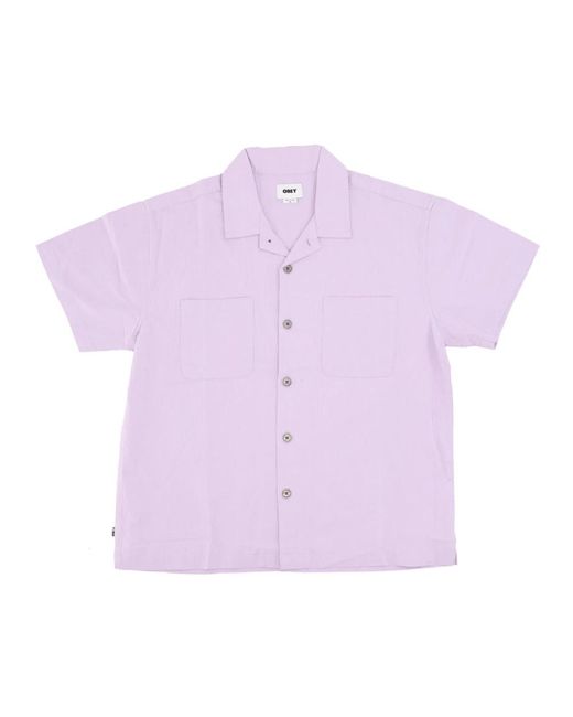Obey Purple Short Sleeve Shirts for men