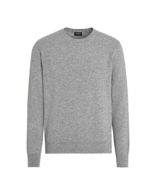 Zegna Gray Cashmere Knitwear for men