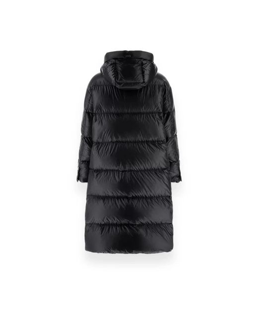 Herno Jassen ,Zwart ,Nylon Zwarte Donsjas Met Gouden Accenten in het Black