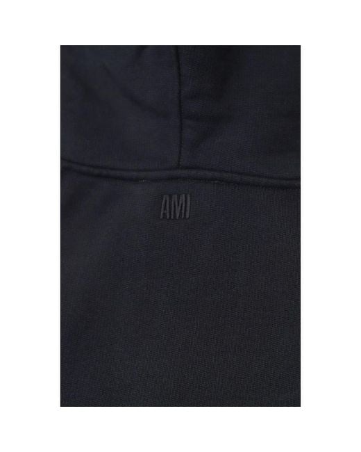 AMI Bio-Baumwollhoodie mit gesticktem Logo in Blue für Herren