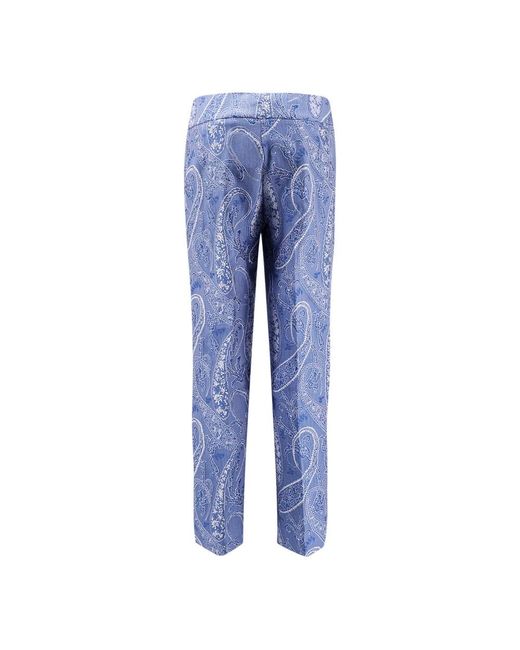 Etro Broeken ,Blauw ,Polyester Rechte Broek in het Blue