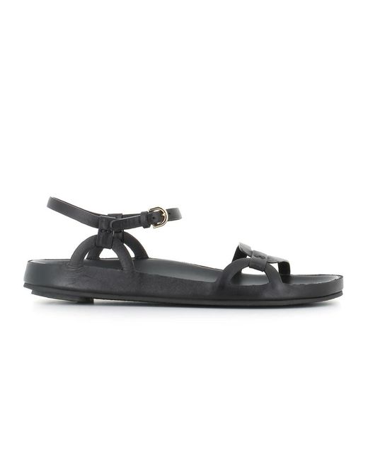 Roberto Del Carlo Black Flat Sandals