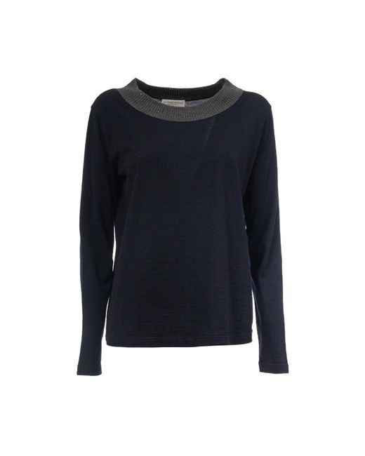 Le Tricot Perugia Blue Round-Neck Knitwear