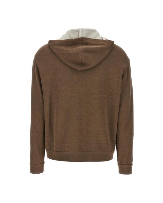 Brunello Cucinelli Hoodies & Sweatvesten ,Bruin ,Katoen Sweatshirts in het Brown