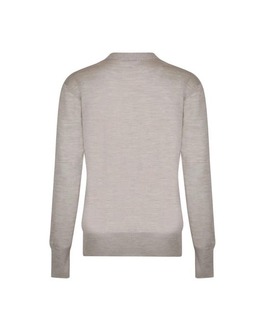 Jil Sander Truien & Vesten ,Grijs ,Wol Asymmetrische Mesh in het Gray