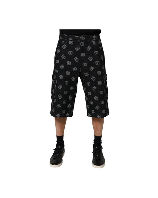 Dolce & Gabbana Black Denim Shorts for men
