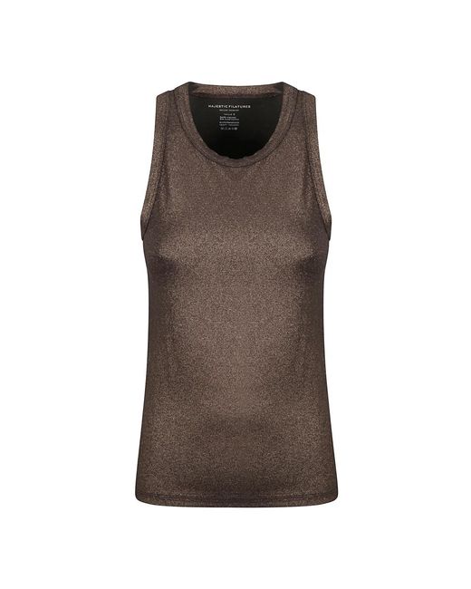 Majestic Filatures Brown Sleeveless Tops