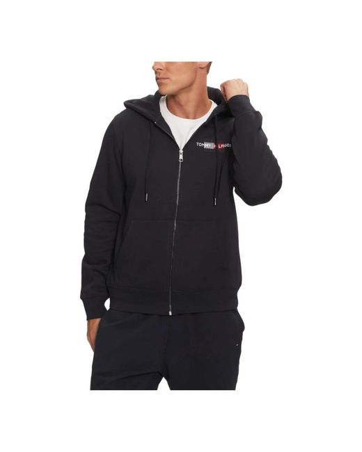 Tommy Hilfiger Hoodies & Sweatvesten ,Blauw ,Katoen Stijlvol Sweatshirt in het Black voor heren