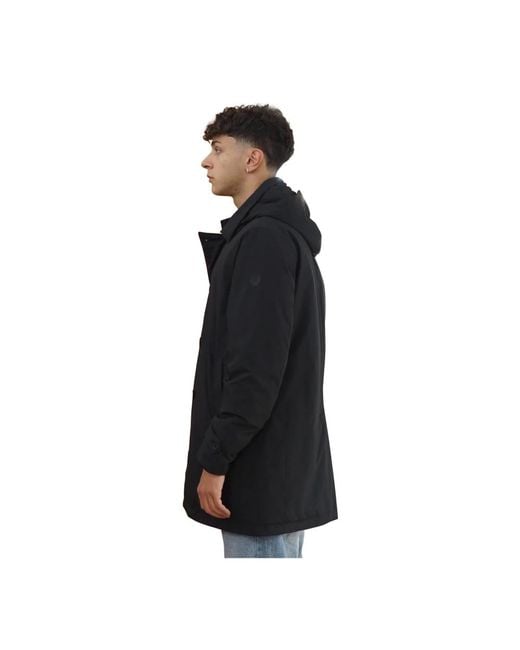 People Of Shibuya Schwarze Gesteppte Doppelreihige Winterjacke in Black für Herren