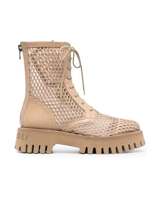 Casadei Natural Lace-Up Boots