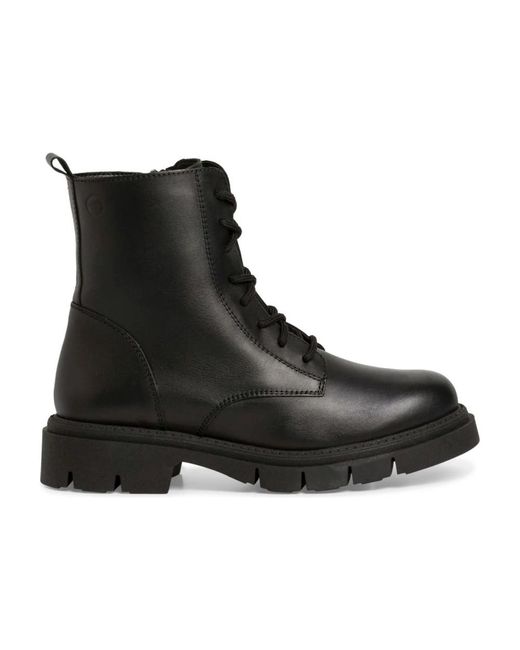 Tamaris Black Lace-Up Boots