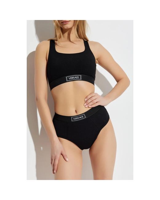 Versace Slip Met Logoband in het Black